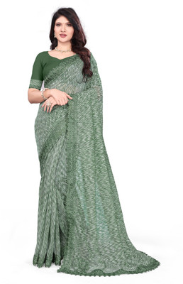Apnisha Embellished Bollywood Lycra Blend Saree(Green)