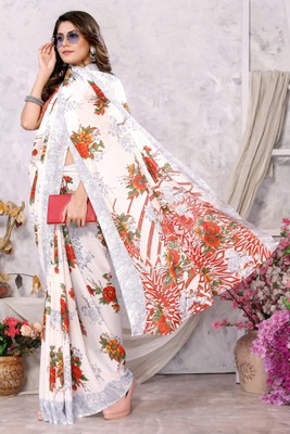 YASHIKA Printed Daily Wear Georgette Saree(Orange)