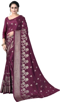 Radheyshri Floral Print Bollywood Silk Blend Saree(Maroon)