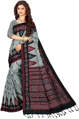 DURGA SAREE MALL Printed Sambalpuri Pure Cotton Saree(Multicolor)