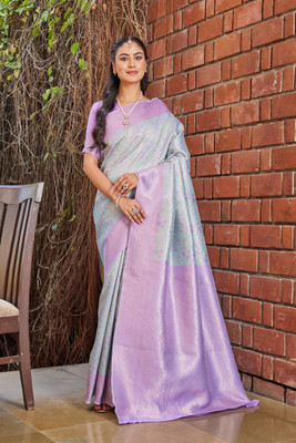 MANJULA SAREE Woven Banarasi Cotton Silk Saree(Light Green)