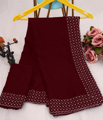 Queenhive Self Design Daily Wear Georgette Saree(Dark Green)