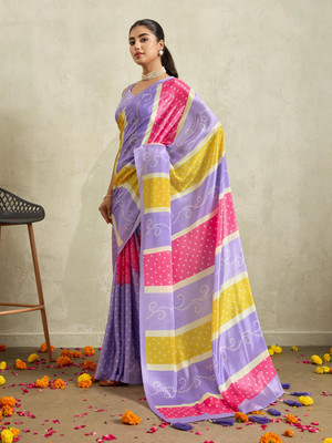 Rachna Digital Print Daily Wear Satin Saree(Purple)