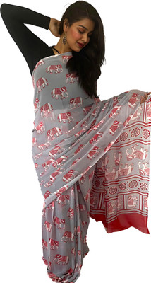 Sita Printed Bollywood Georgette Saree(Grey)