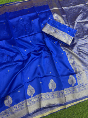 Labheshwari Woven Daily Wear Georgette Saree(Blue)