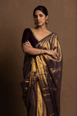 shringaar Self Design Handloom Tissue Saree(Multicolor)
