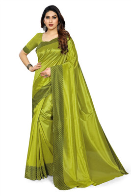 LOROFY Self Design Bollywood Net Saree(Light Green)
