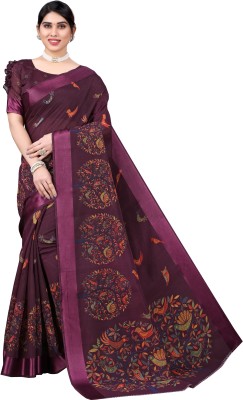 YASHIKA Printed, Woven Bollywood Cotton Blend Saree(Magenta)