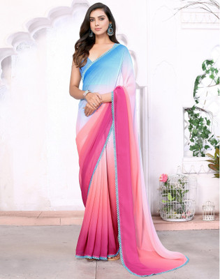 Divastri Woven, Printed Bollywood Georgette, Art Silk Saree(Multicolor)