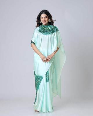 RAGISHA ENTERPRISE Digital Print Bollywood Crepe Saree(Beige)