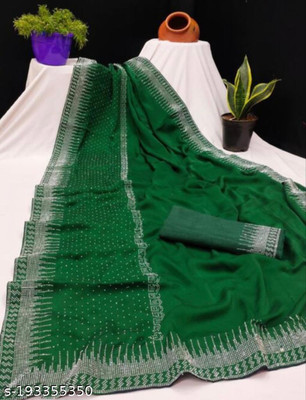DHARMISHTHA ART Self Design Bollywood Georgette Saree(Green)