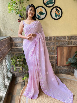 Divastri Embroidered Bollywood Georgette Saree(Purple)