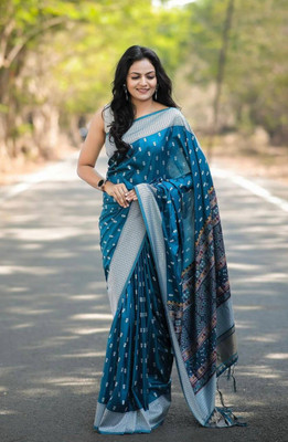 erika Woven Kanjivaram Pure Silk, Jacquard Saree(Pack of 2, Light Blue)