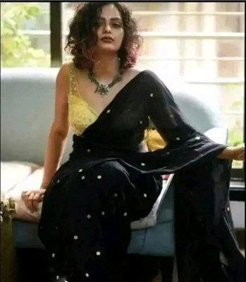 FASHIONSHAREE Self Design Handloom Pure Cotton Saree(Black)