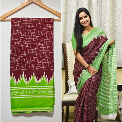 HG SAREES Printed Bollywood Mulmul Saree(Multicolor)