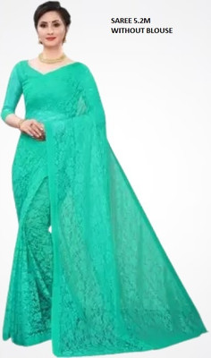 Suali Embroidered Bollywood Net Saree(Blue)
