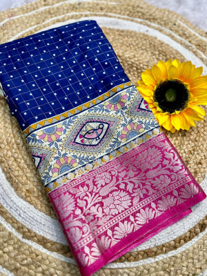 Classy Foriever Woven Bollywood Silk Blend Saree(Multicolor)