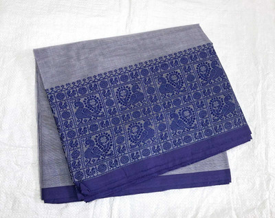 PME Woven Kanjivaram Pure Cotton Saree(Grey)
