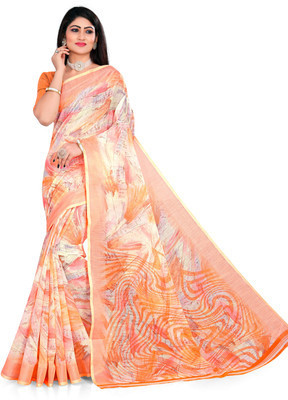 nilaksh enterprise Digital Print Bollywood Georgette Saree(Orange)