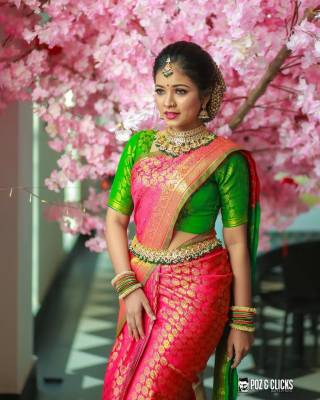 Buy SHOPDROP Woven Kanjivaram Pure Silk Pink Sarees Online @ Best Price In  India 