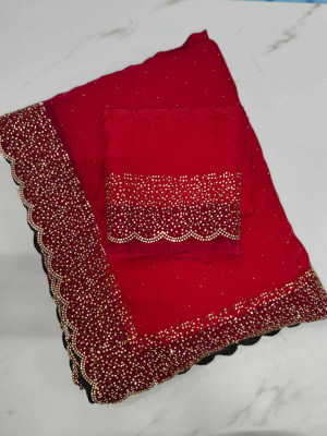 SS Sales Sarees Solid/Plain Daily Wear Chiffon Saree(Magenta)