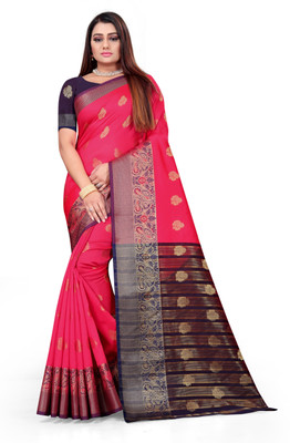 Indian Fashionista Woven Banarasi Cotton Silk Saree(Multicolor)