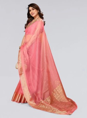 KOTHARI SBT Woven Bandhani Organza Saree(Pink)