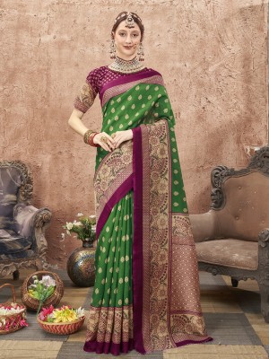 ANOUK Woven Daily Wear Art Silk Saree(Green)