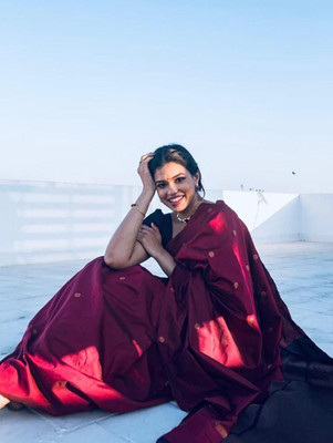 HEER FASHION Self Design Banarasi Pure Silk Saree(Maroon)