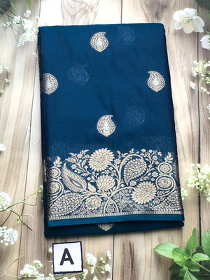 SareeFusion Printed Banarasi Art Silk Saree(Blue)