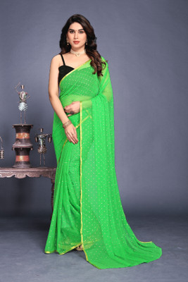 Prutha Fashions Printed Daily Wear Chiffon Saree(Light Green)