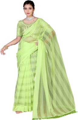 MAHADEV Embroidered Daily Wear Supernet Saree(Light Green)