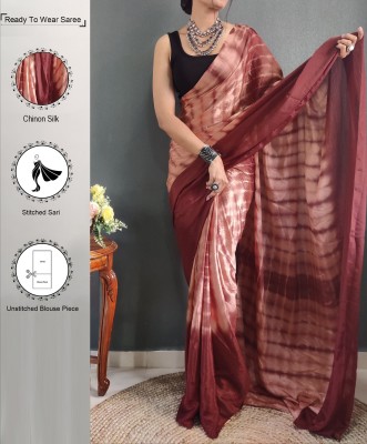 Samah Geometric Print, Printed Daily Wear Silk Blend Saree(Orange)