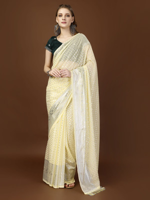 Radhika Fab Printed Bollywood Georgette Saree(Yellow)