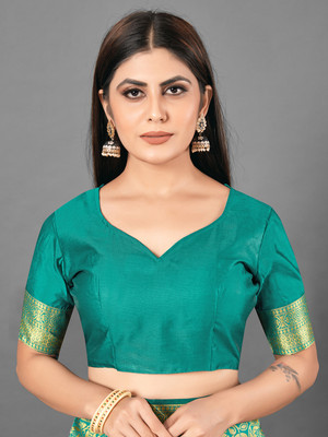 Divastri Woven Banarasi Silk Blend Saree(Light Green)