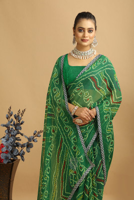 MAHARAJ SAREES Digital Print Bollywood Georgette Saree(Green)