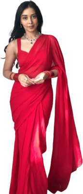 JATADHAR FAB Self Design Ready to Wear Georgette Saree(Red)