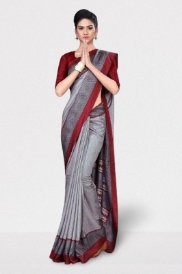 SimSim Trendz Printed Daily Wear Cotton Blend, Polyester Saree(Red)