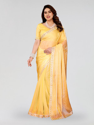 Moda Rapido Embellished Bollywood Art Silk Saree(Yellow)