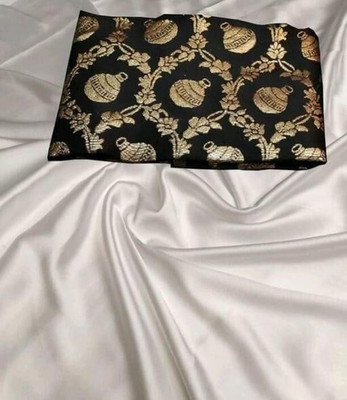 HouseOfCommon Solid/Plain Bollywood Silk Blend Saree(White)