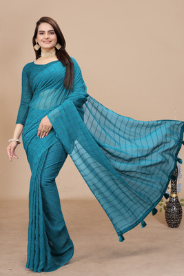 Vastramela Self Design Bollywood Georgette Saree(Blue)