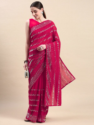 Divastri Embellished Bollywood Georgette Saree(Pink)