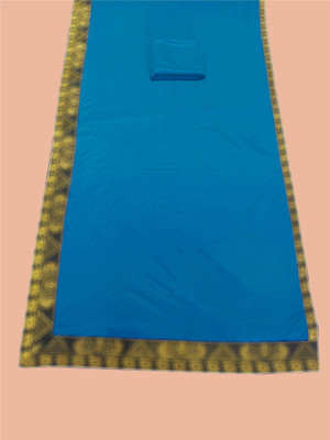 FabDaisy Solid/Plain Banarasi Lycra Blend, Chiffon Saree(Light Blue)