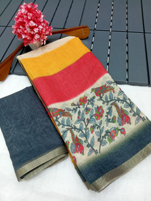 AARAANA Woven Kanjivaram Linen Saree(Multicolor)