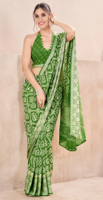 paras designer Printed Bollywood Georgette Saree(Light Green)