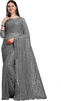 Aktr Embroidered Bollywood Net Saree(Multicolor)