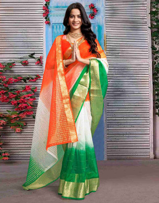 Aarunika BS Digital Print Bollywood Art Silk Saree(Multicolor)