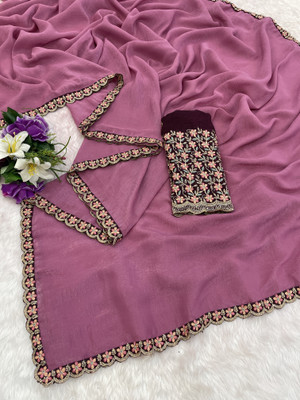 K 5 FASHION Embellished Bollywood Georgette Saree(Pink)