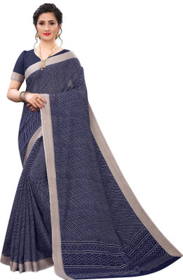 SHREE SOMANATH JARI Printed Bollywood Cotton Silk Saree(Blue)