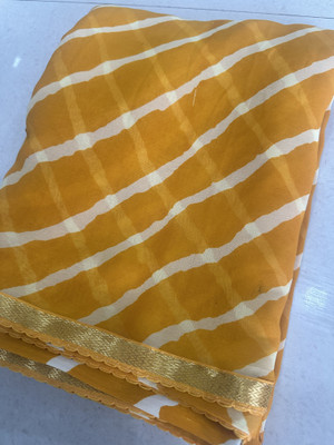AARTI SELECTION Printed, Striped Bandhani Georgette Saree(Multicolor)